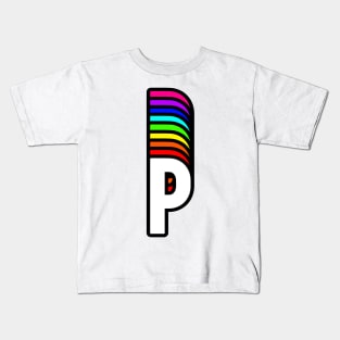 Rainbow Letter, P Kids T-Shirt